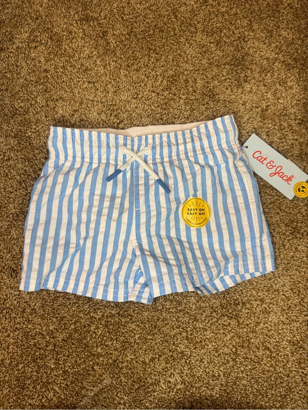 New boys cat & Jack striped swim trunks size 18 months 🛍